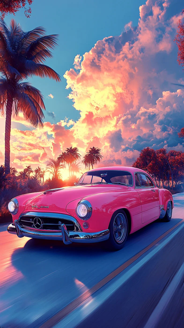 vibrant pink car wallpaper