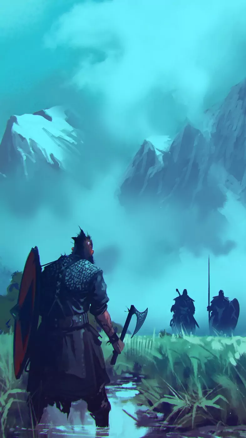 viking warrior fighting alone wallpaper