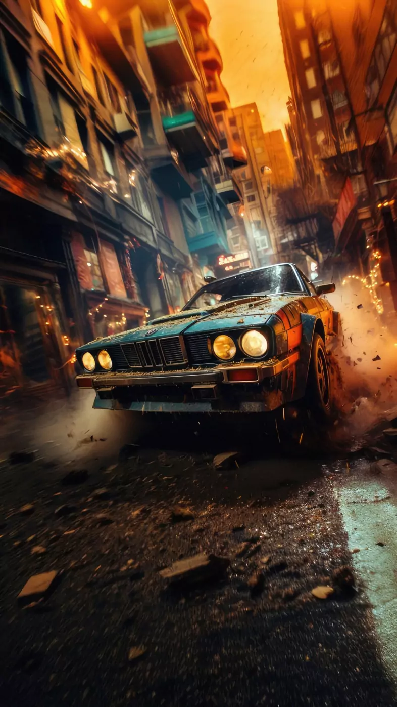 vintage inferno a fiery bmw car wallpaper