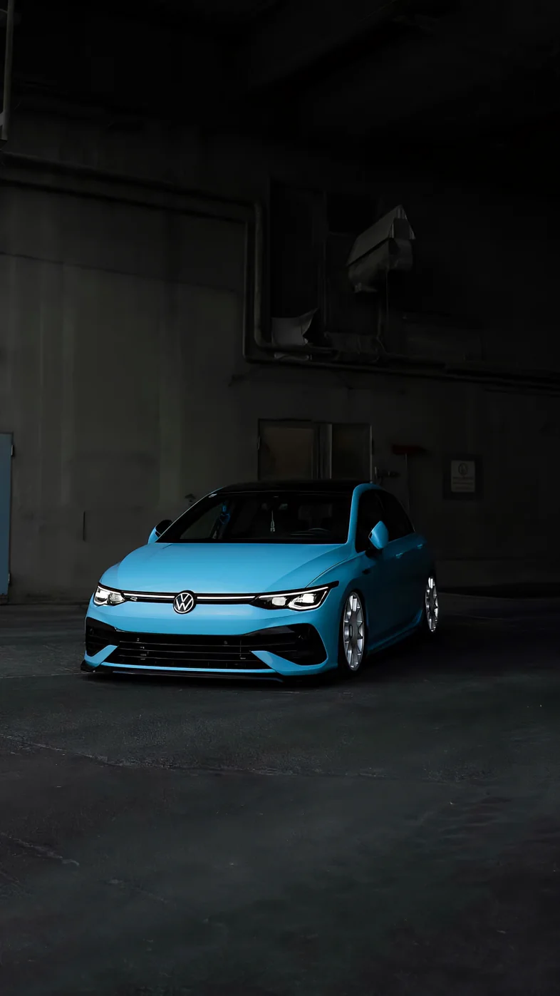 volkswagen car blue garage wallpaper