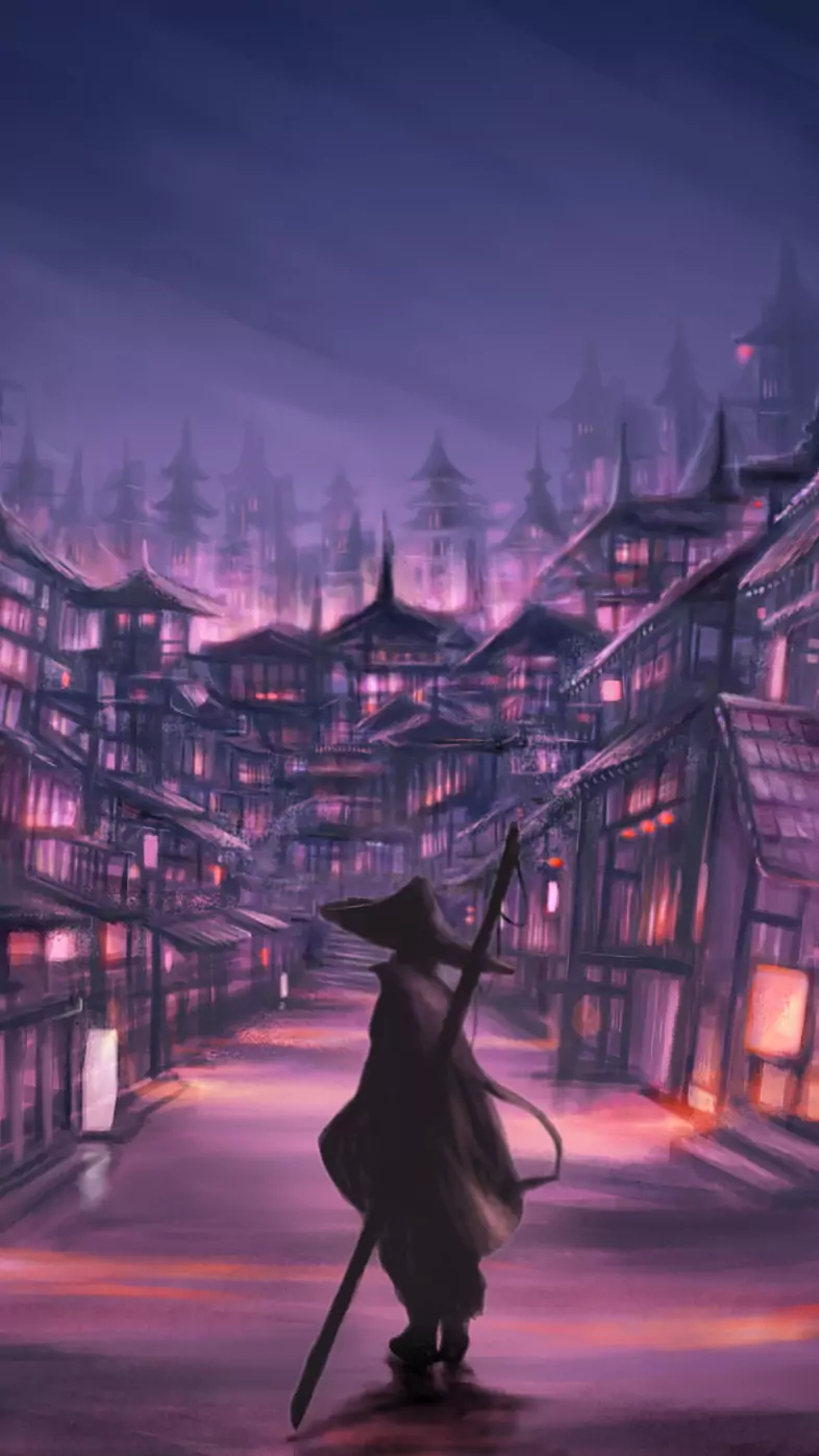 walking the street  art wallpaper