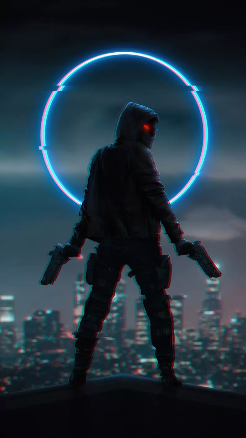 warrior boy with two guns wallpaper