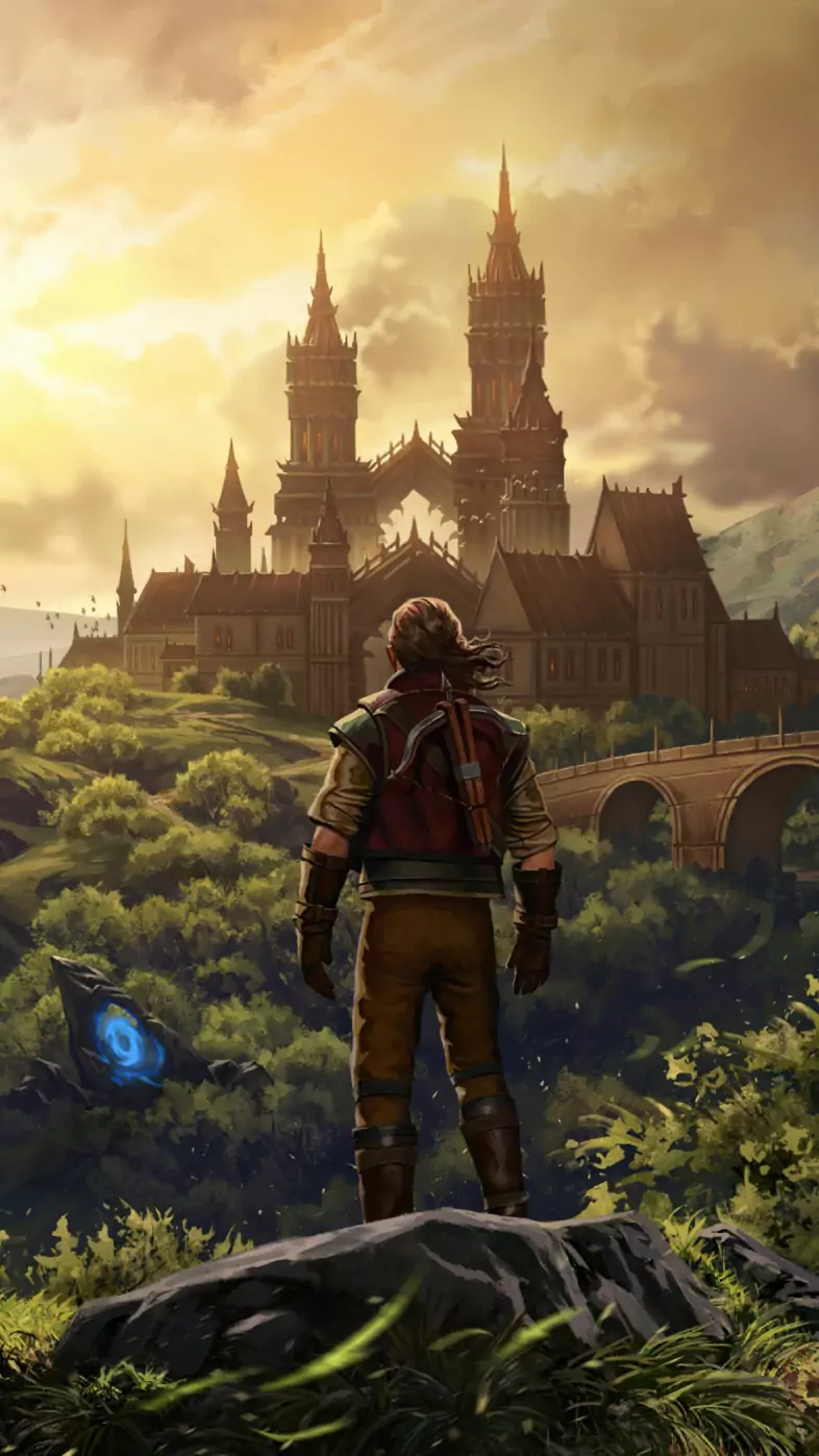 warrior fantasy world landscape wallpaper
