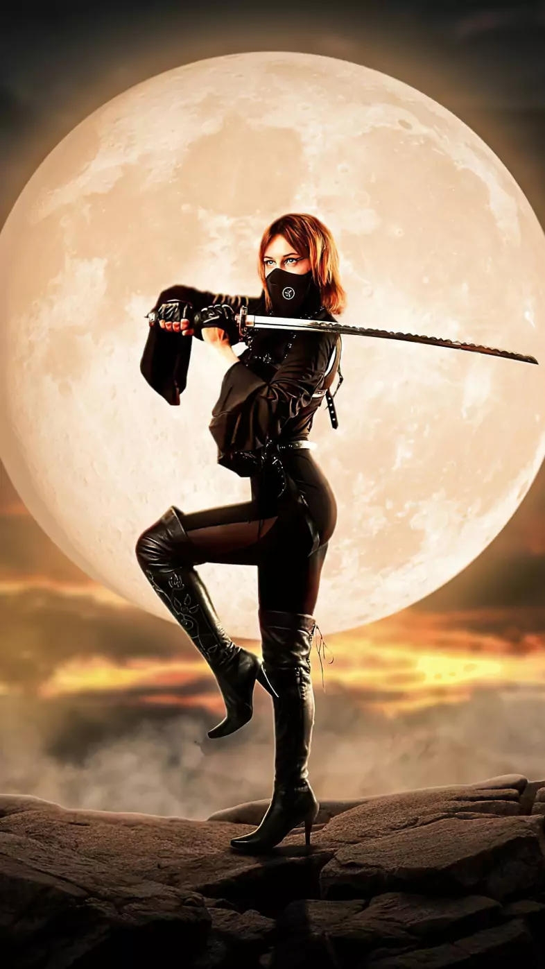 warrior women with sword xc wallpaper