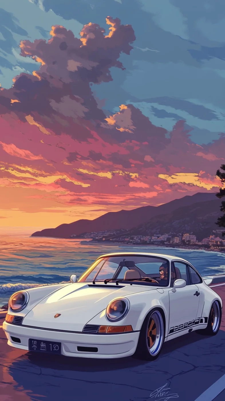 white Porsche 911 car wallpaper