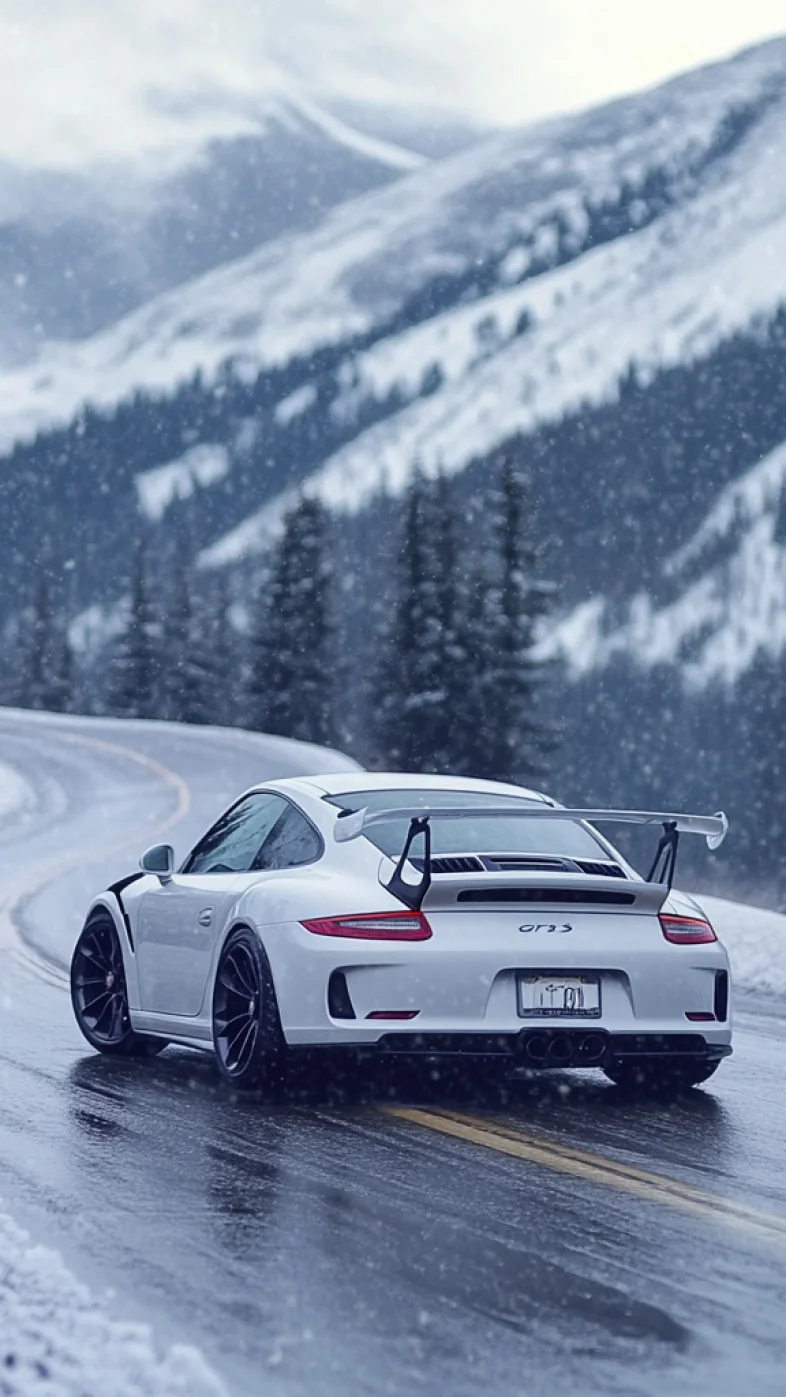 white Porsche 992 GT3RS car wallpaper