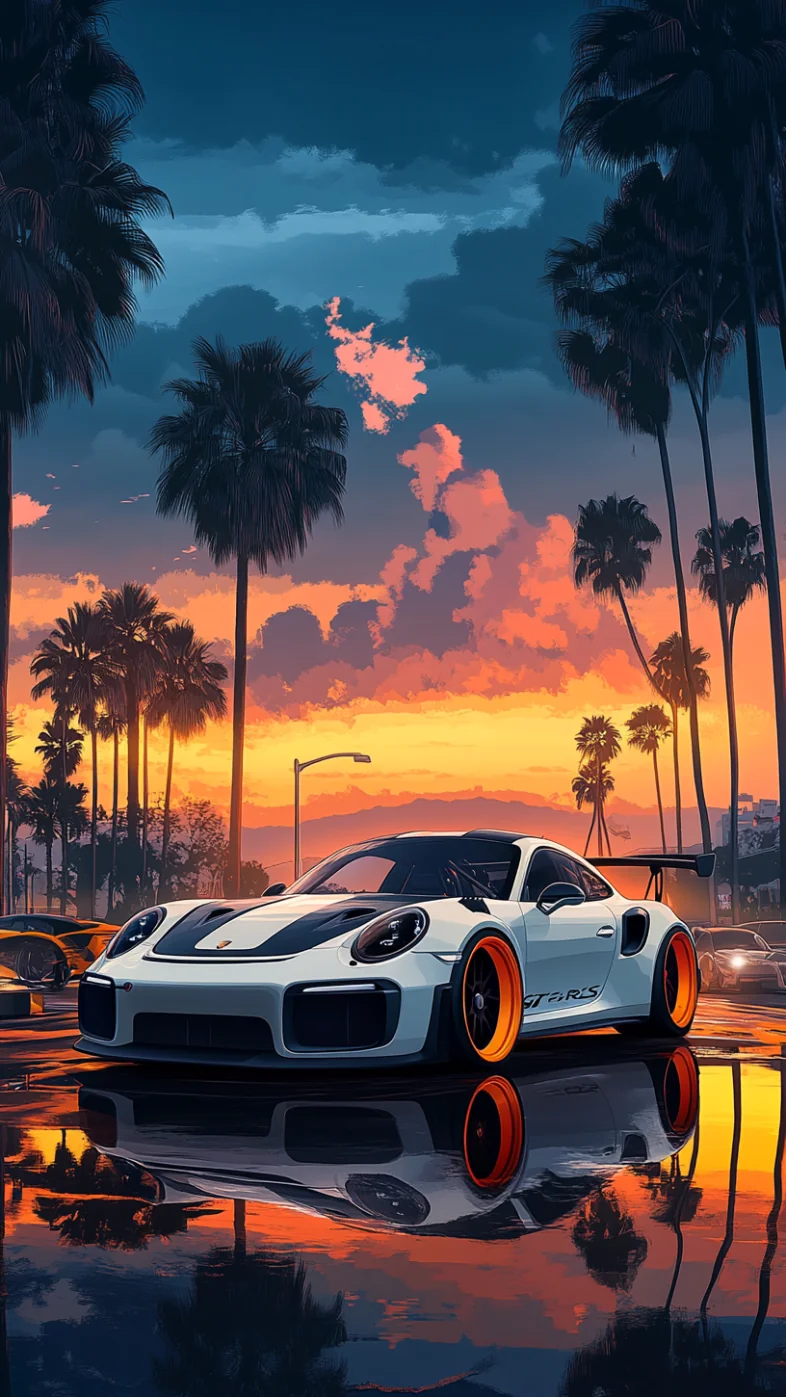 white Porsche GT2 car wallpaper