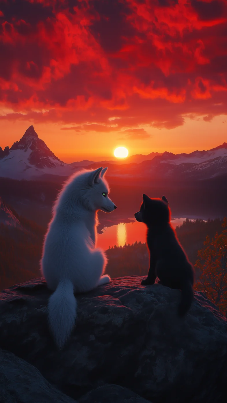 white and black wolf wallpaper