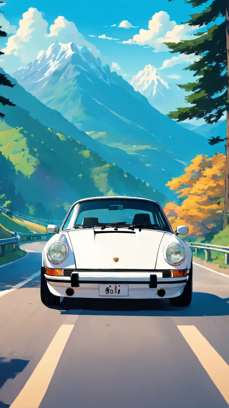 white car art wallpaper