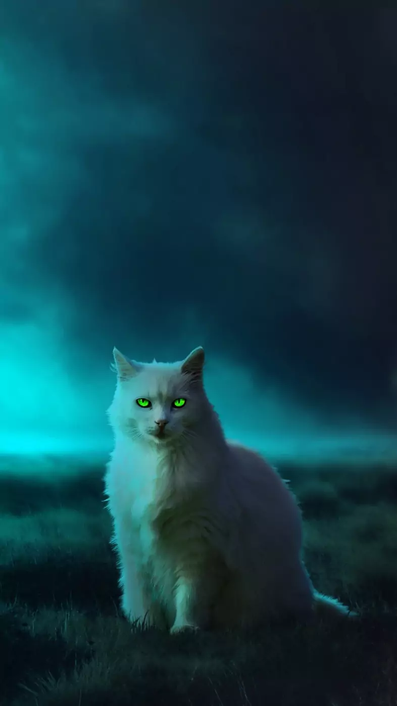 white cat wallpaper