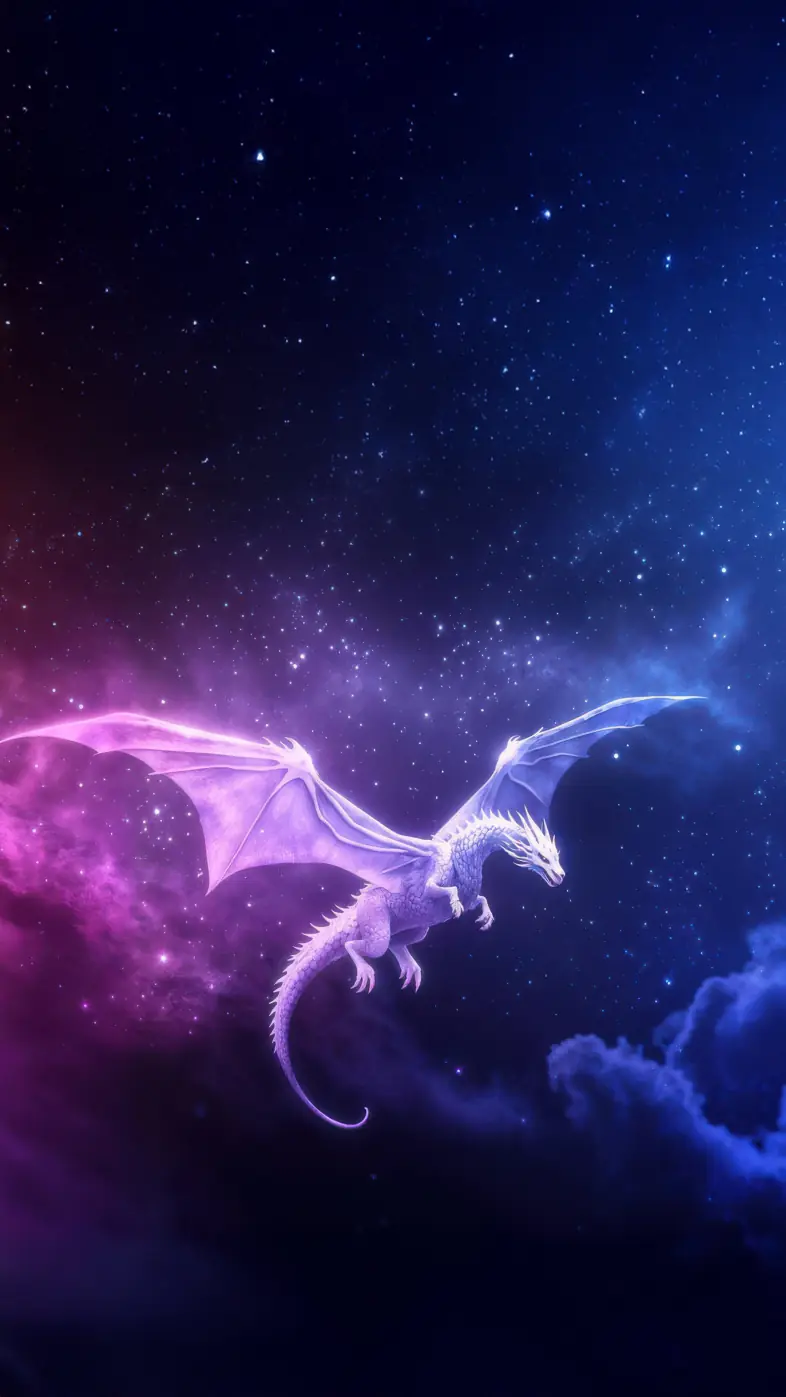 white dragon dreamy wallpaper