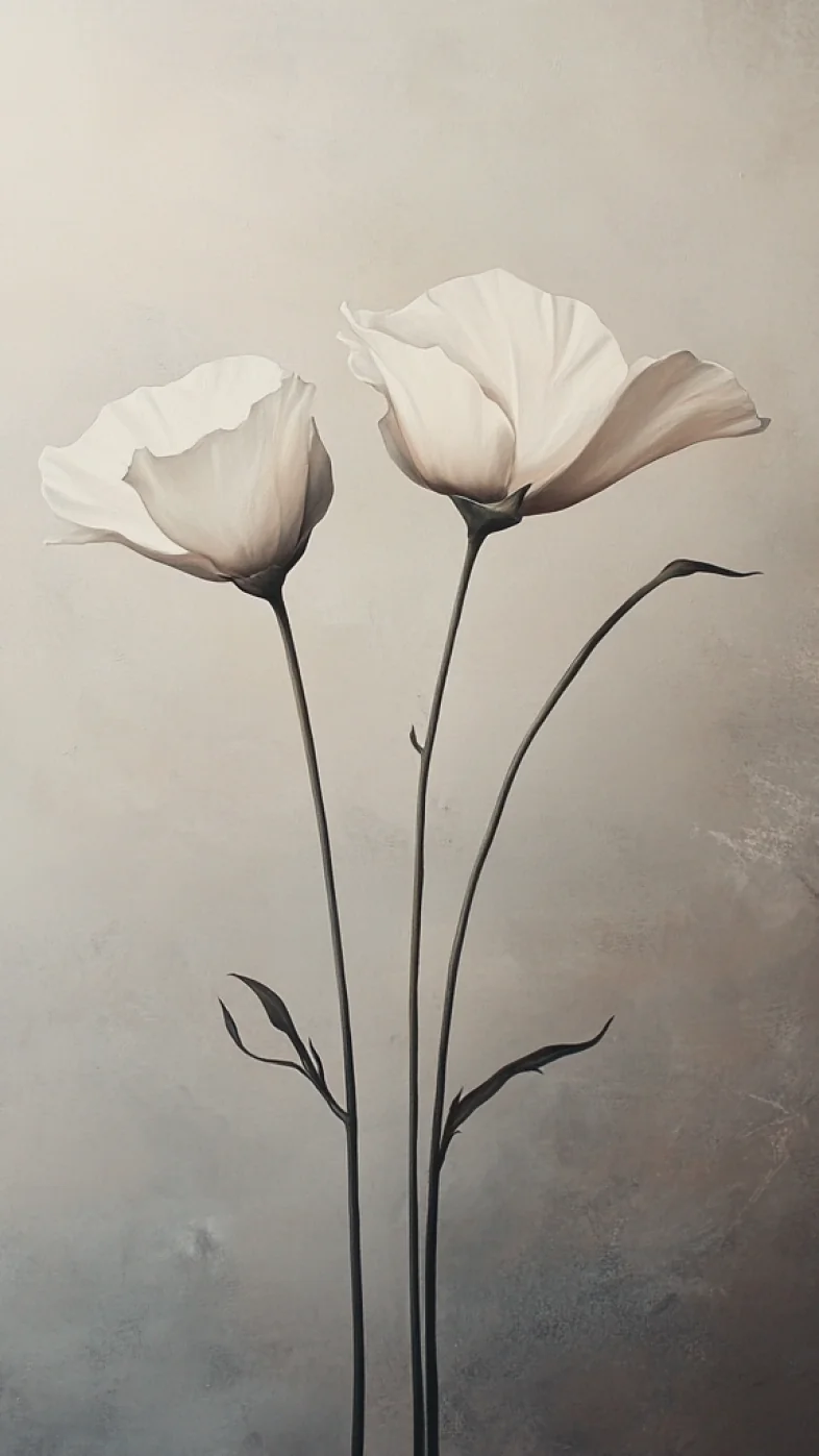 white flower art wallpaper