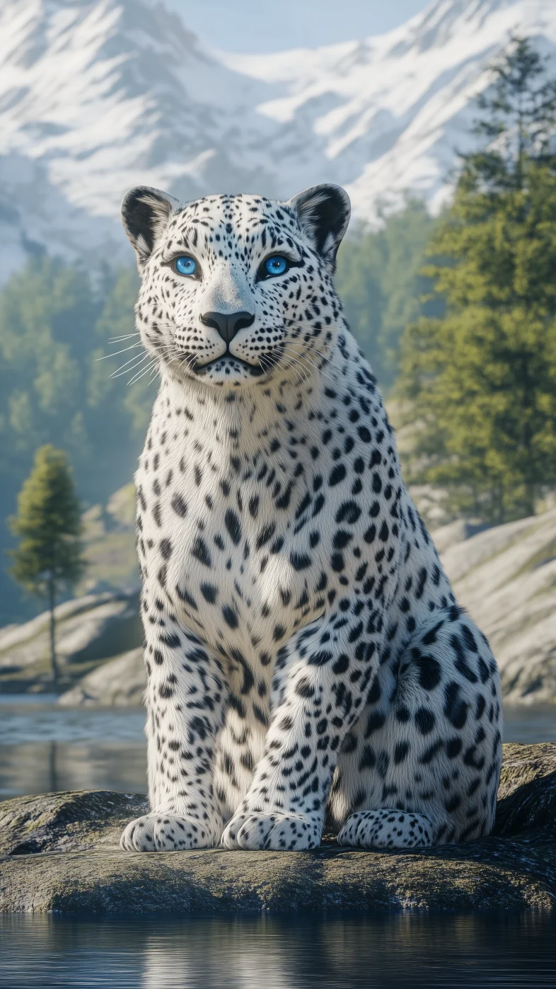 white leopard wallpaper