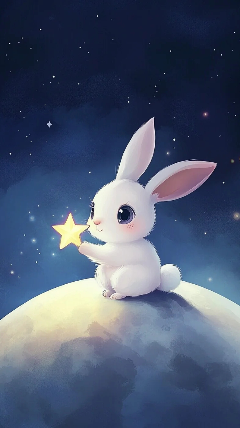 white rabbit wallpaper