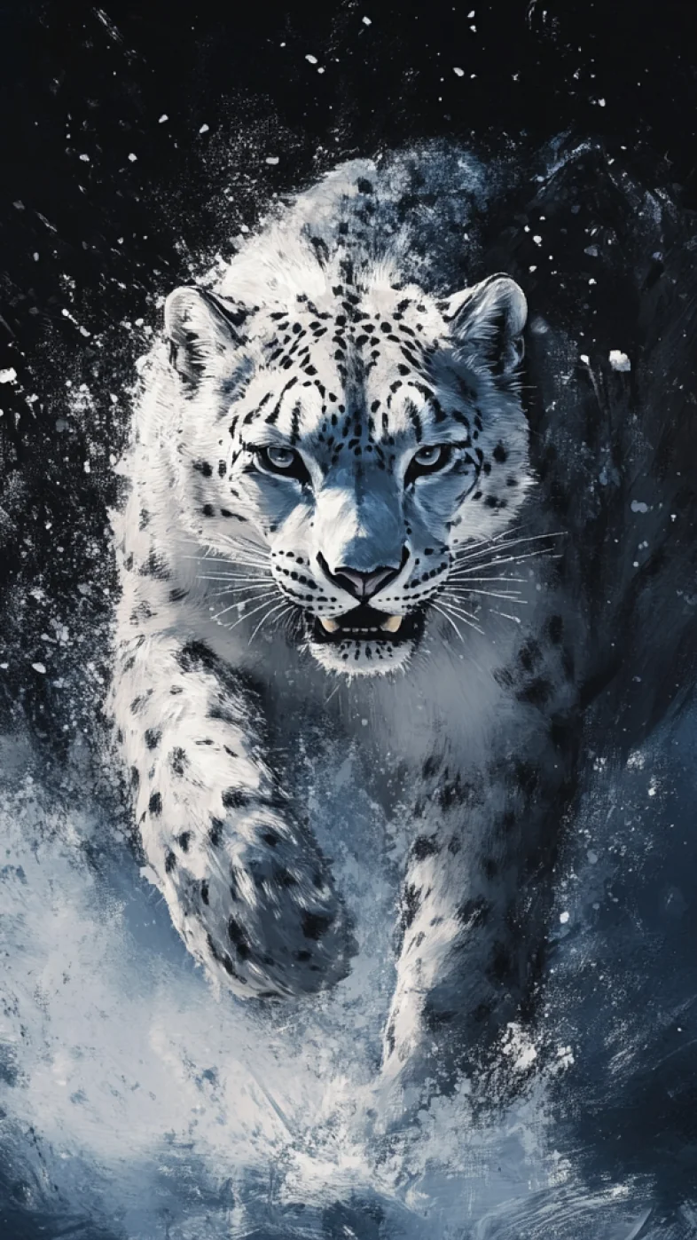 white snow leopard wallpaper