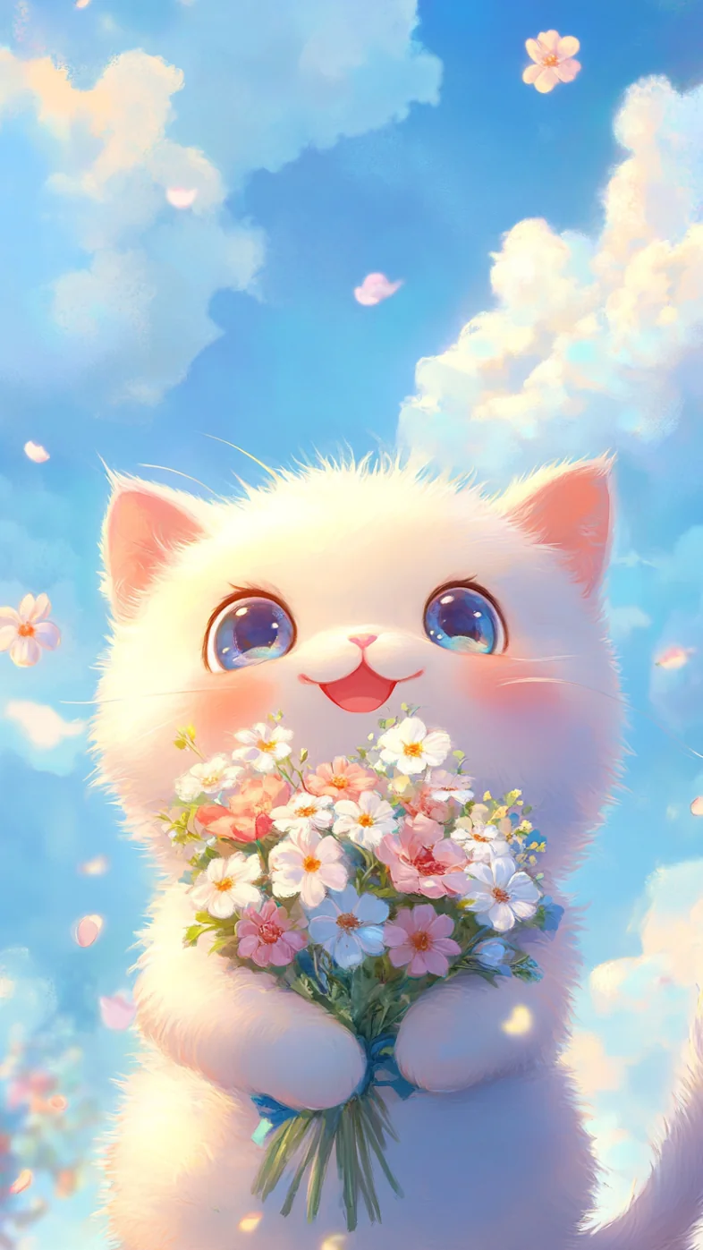 white super cute cat wallpaper