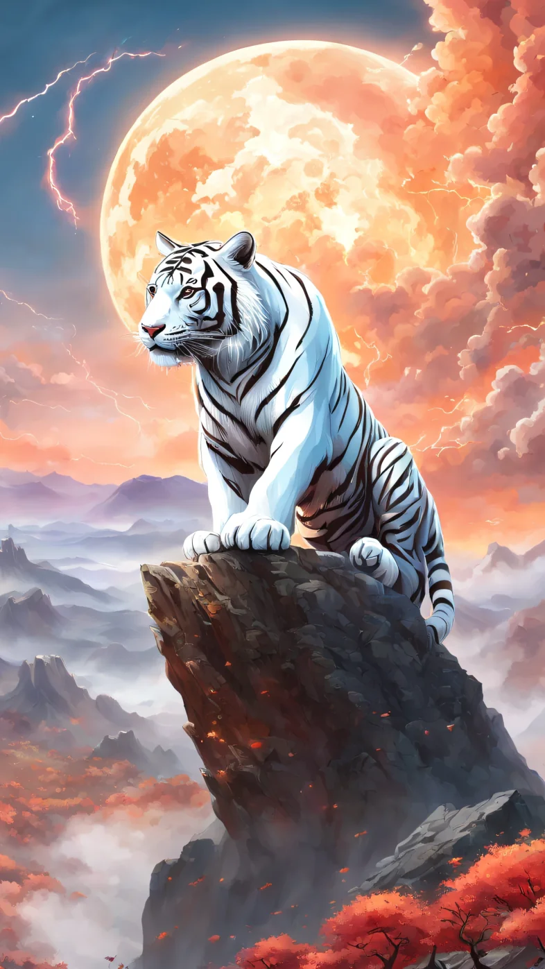 white tiger art wallpaper