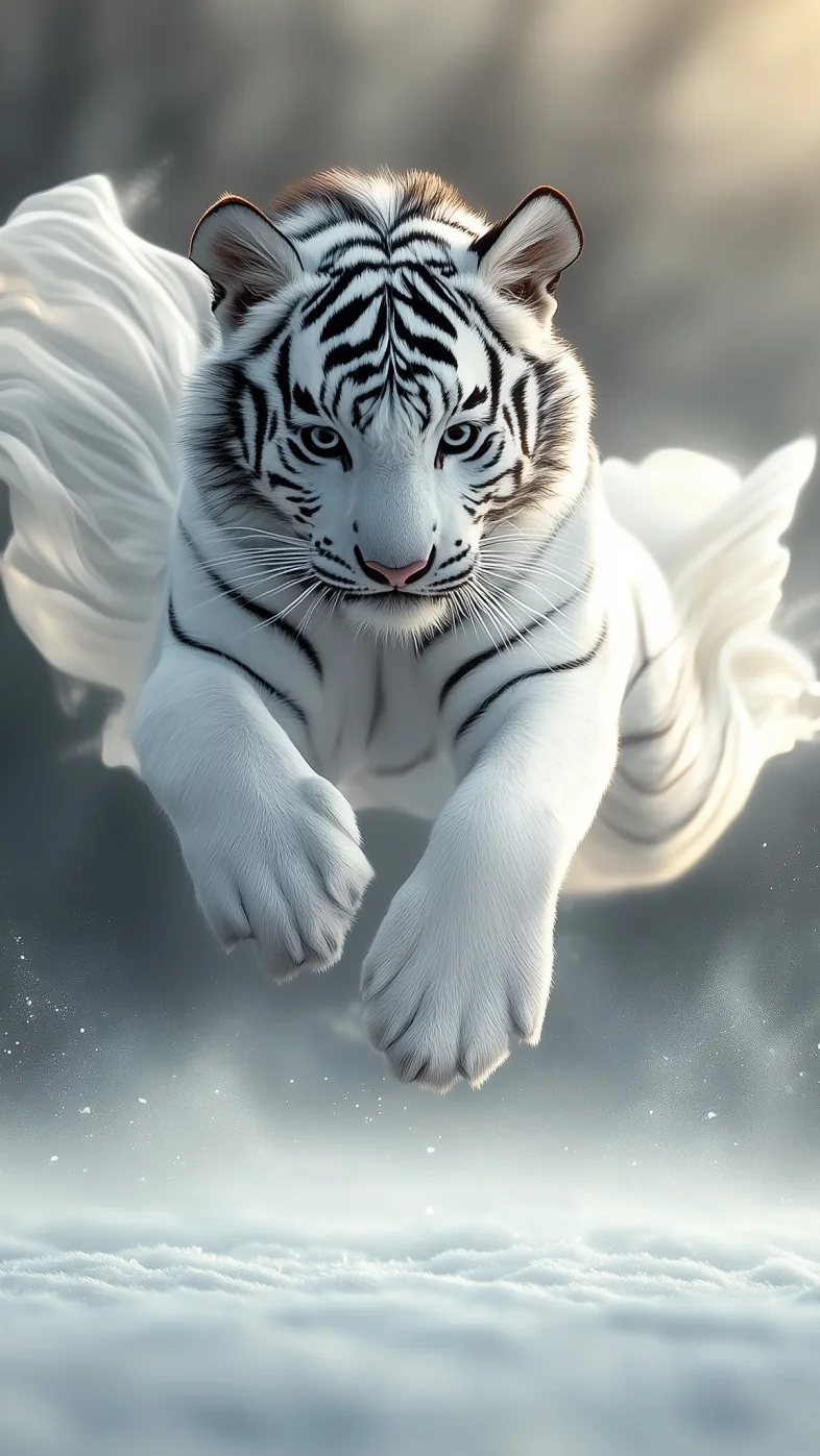 white tiger jump wallpaper