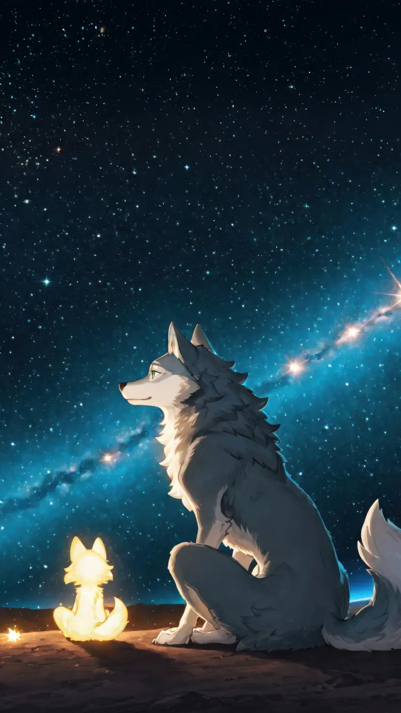 white wolf and cat wallpaper