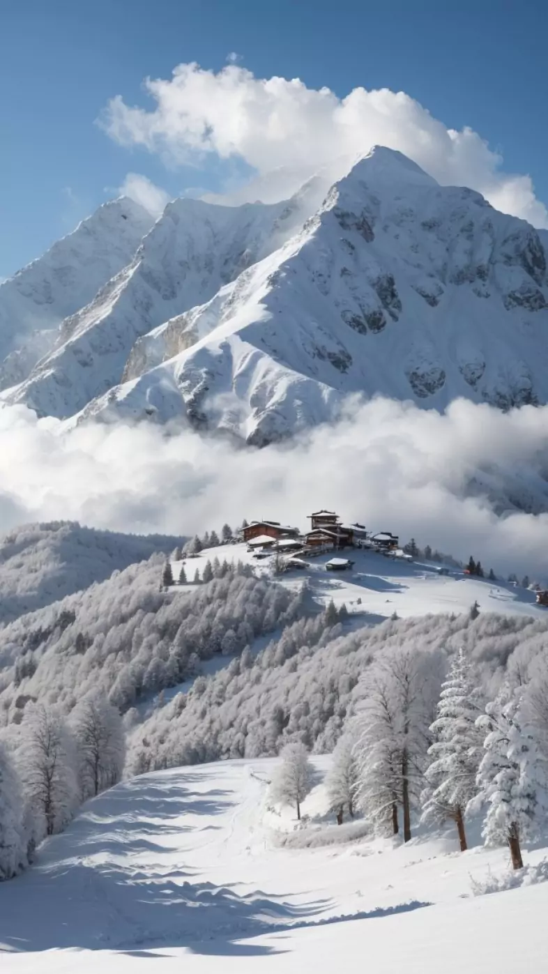 winter in mountain wallpaper