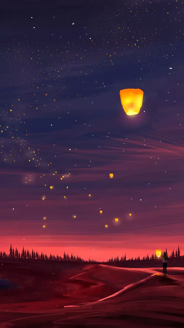 wishing light night wallpaper