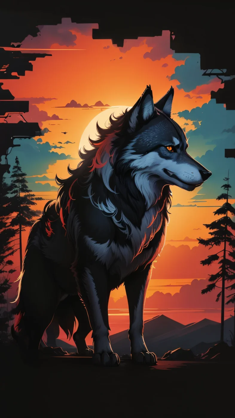 wolf art wallpaper