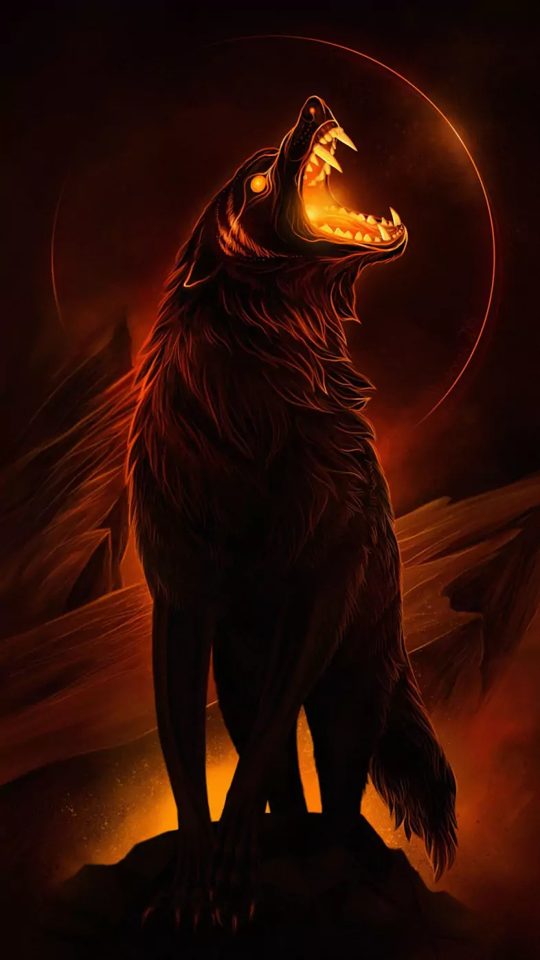 wolf night wallpaper