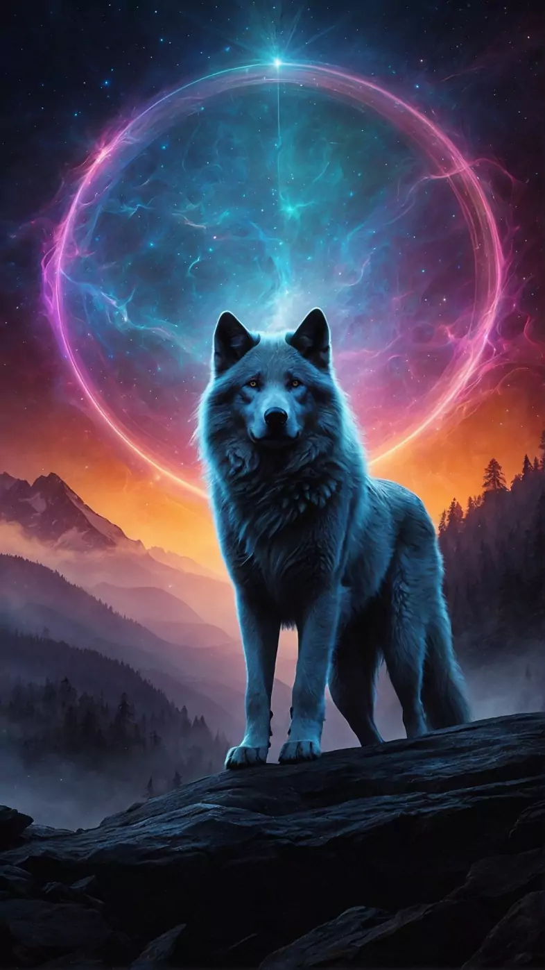 wolf night wallpaper