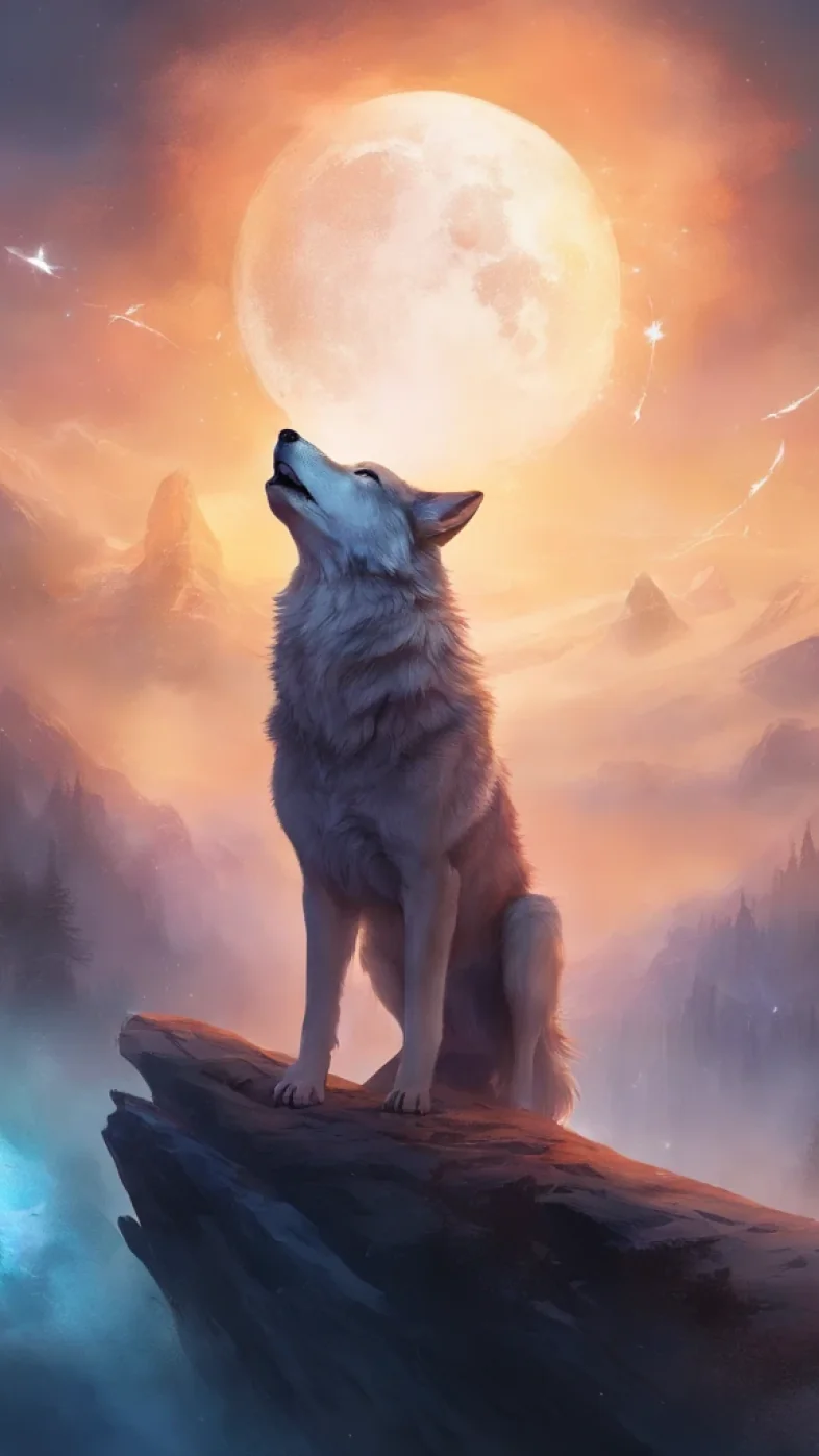 wolf night wallpaper