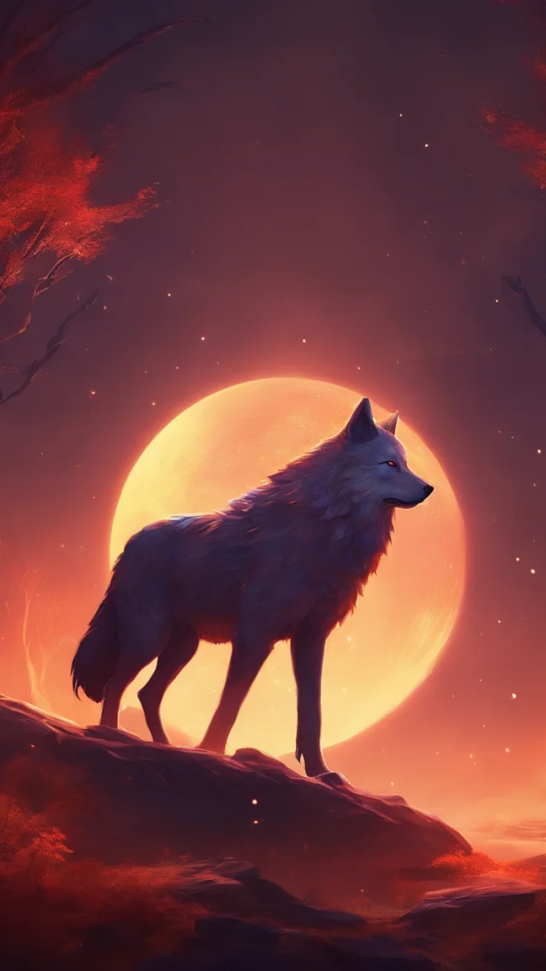wolf night wallpaper