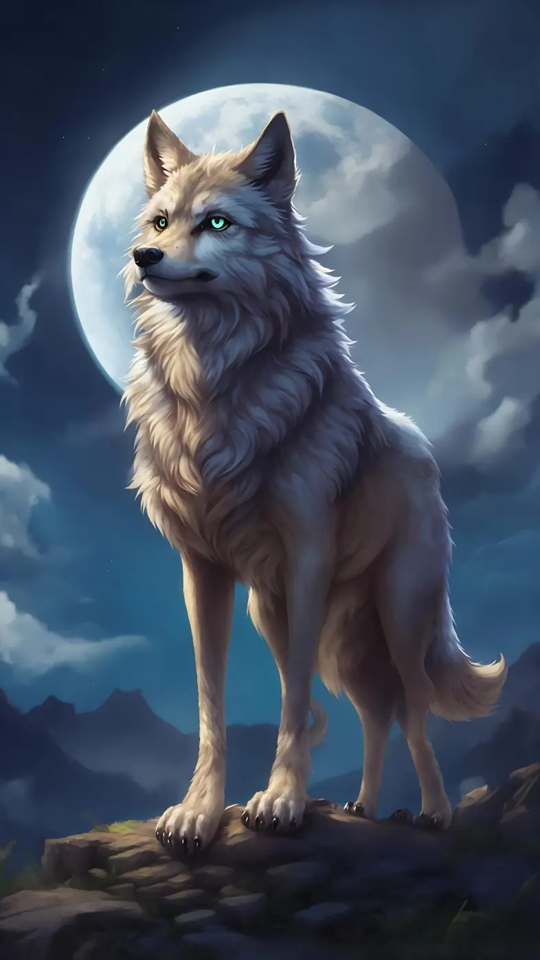 wolf night wallpaper