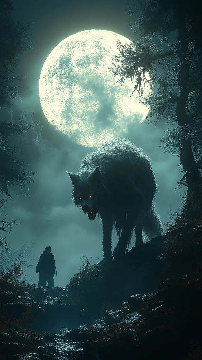 wolf night wallpaper