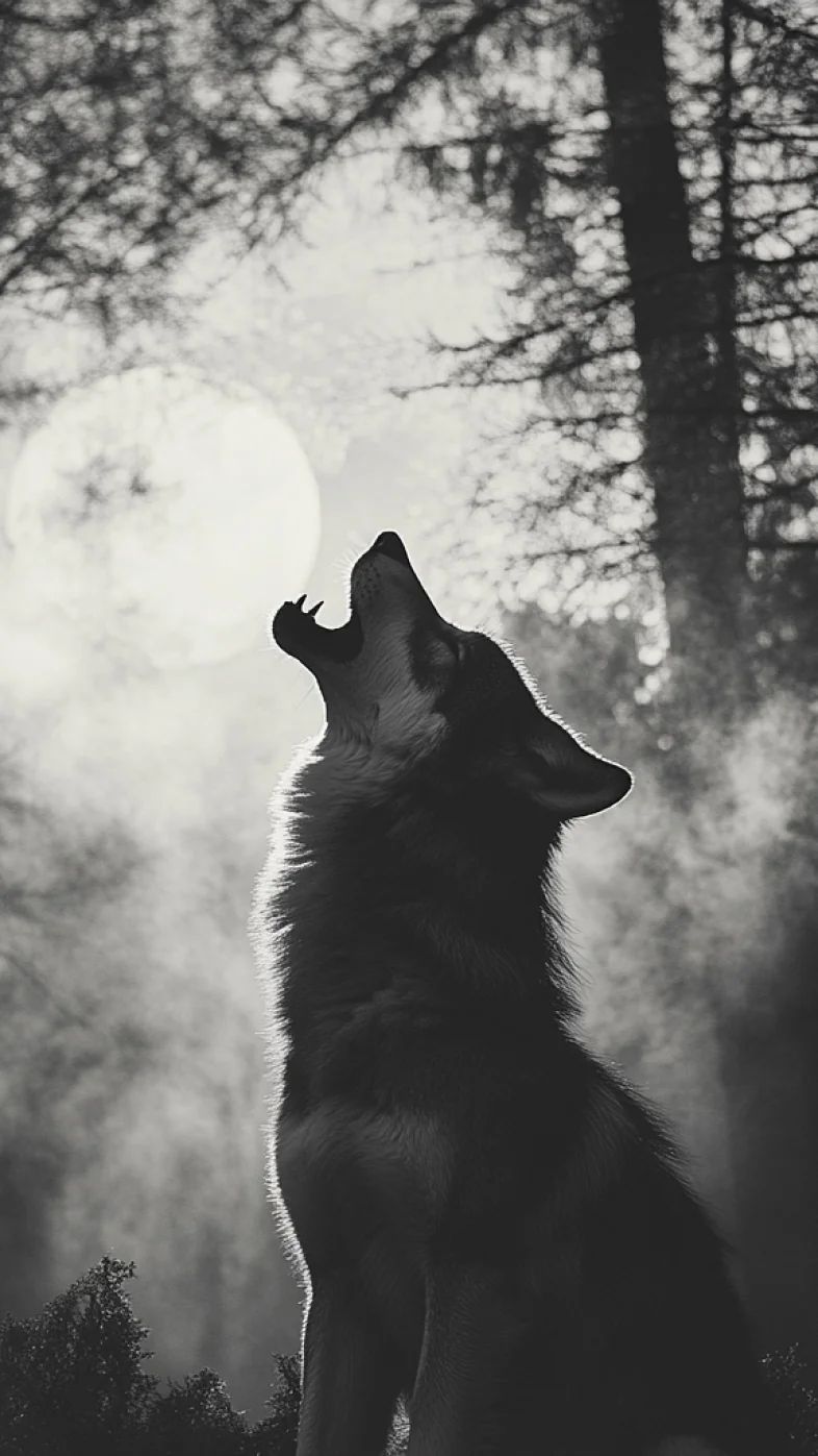 wolf night wallpaper