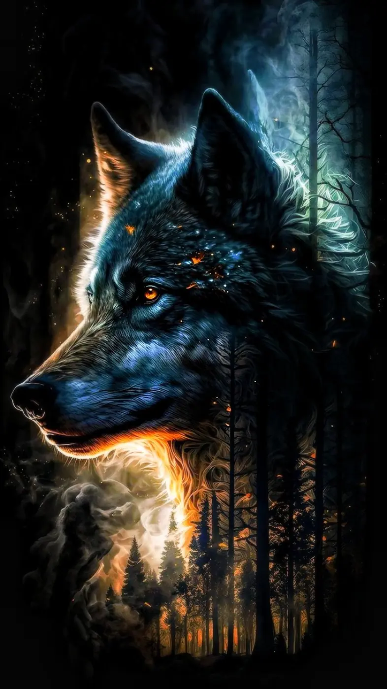 wolf painting wallpaper
