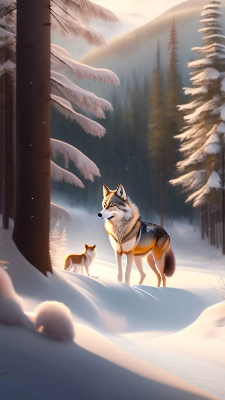 wolf winter wallpaper
