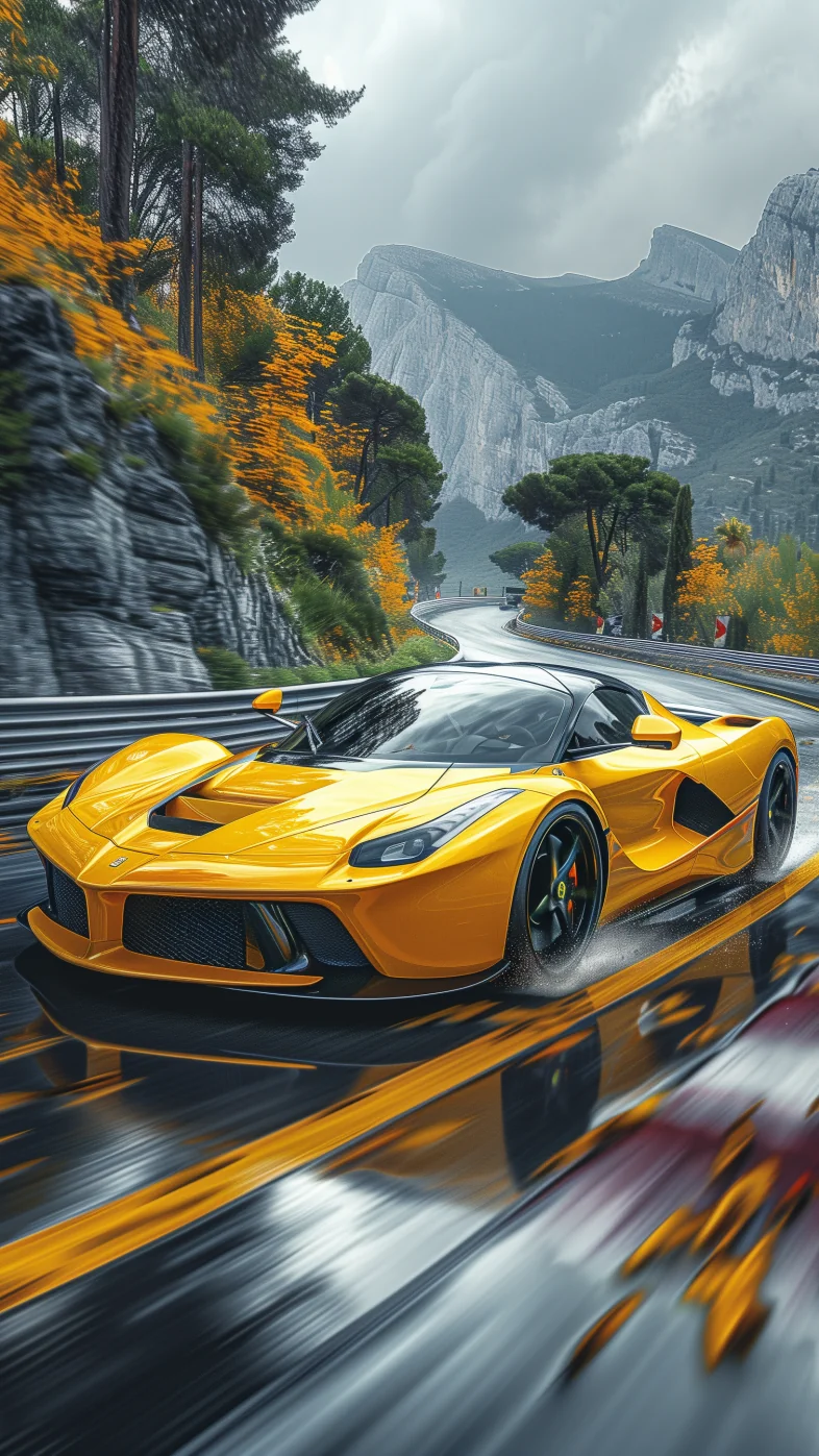 yellow Ferrari car wallpaper