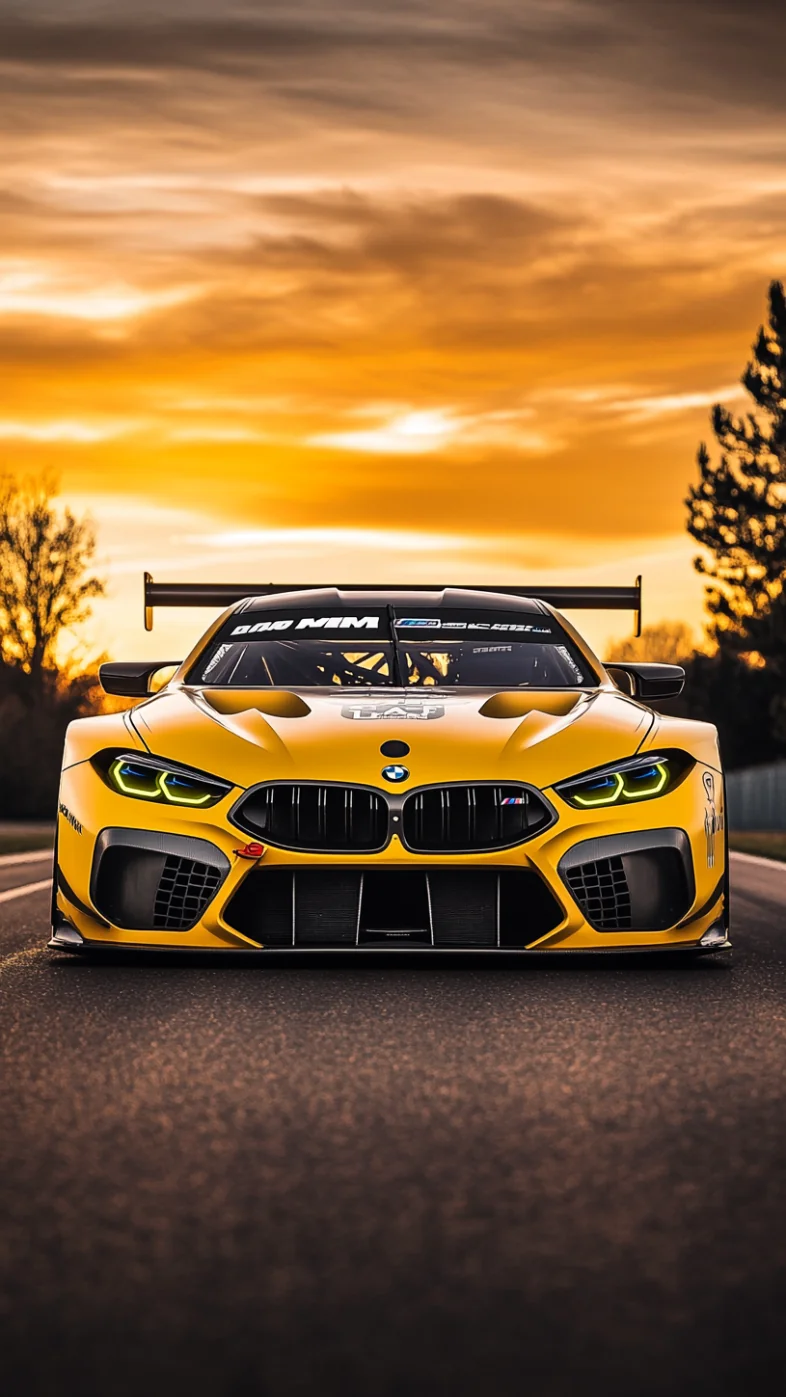 yellow bmw m8 GT3 car wallpaper