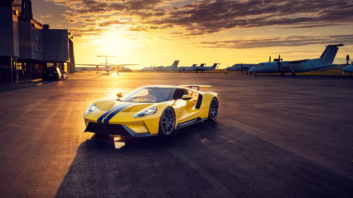 yellow ford gt car wallpaper