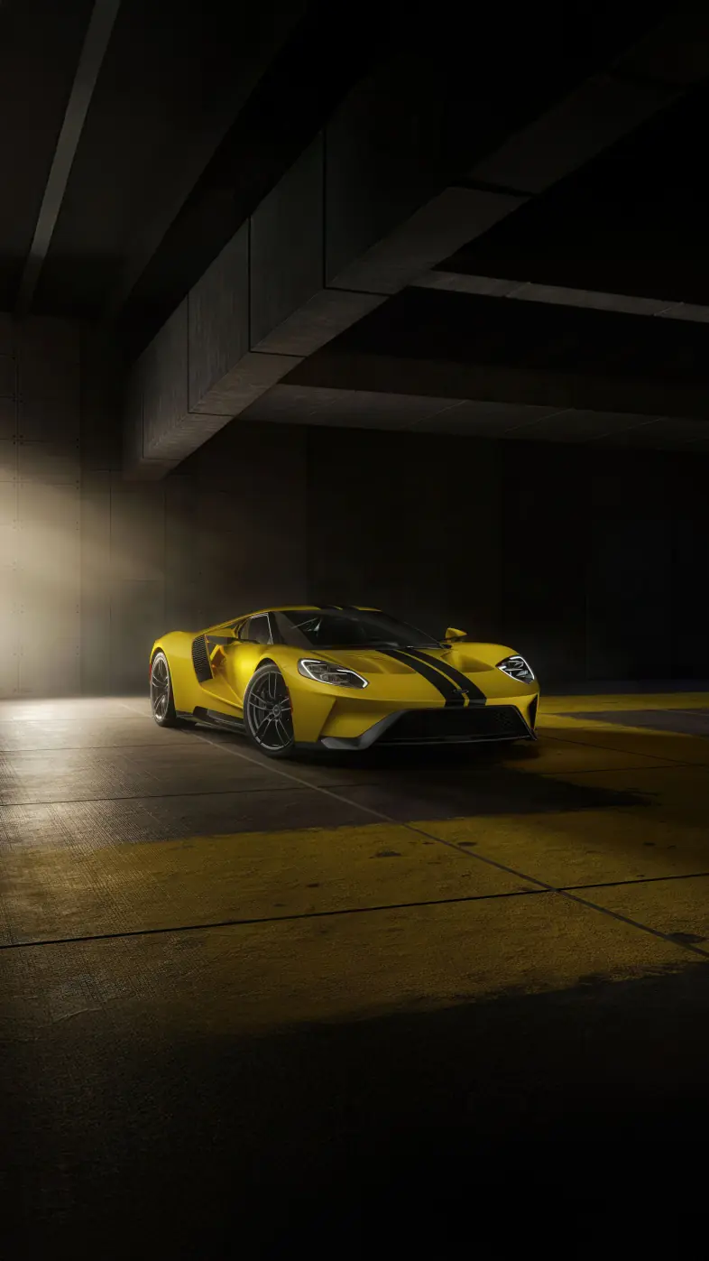 yellow ford gt car wallpaper