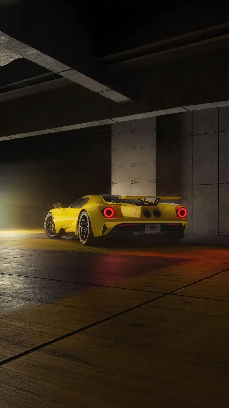 yellow ford gt car wallpaper