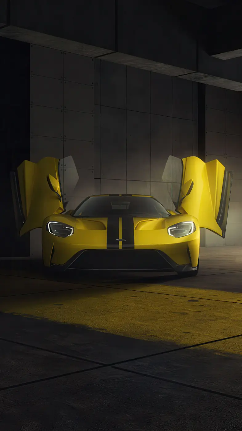 yellow ford gt car wallpaper