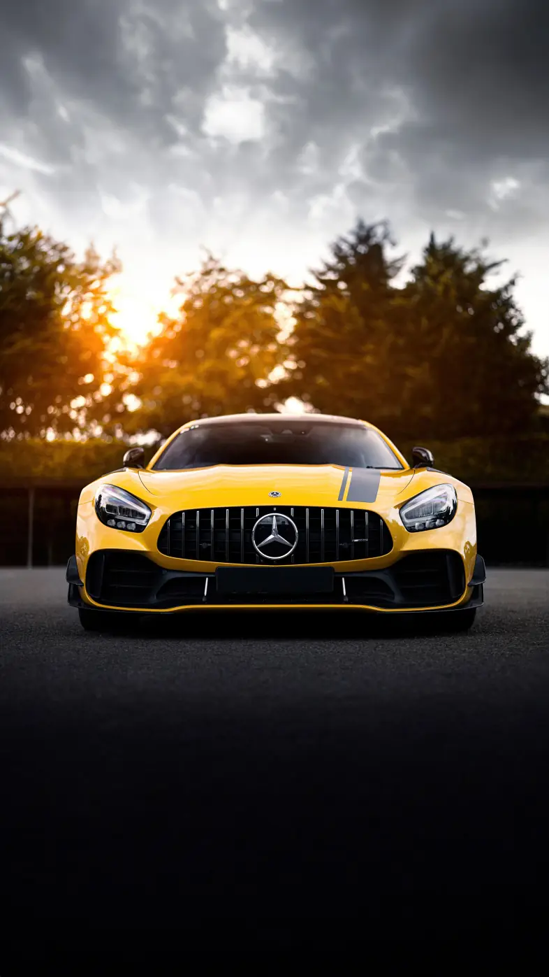 yellow mercedes benz amg car wallpaper