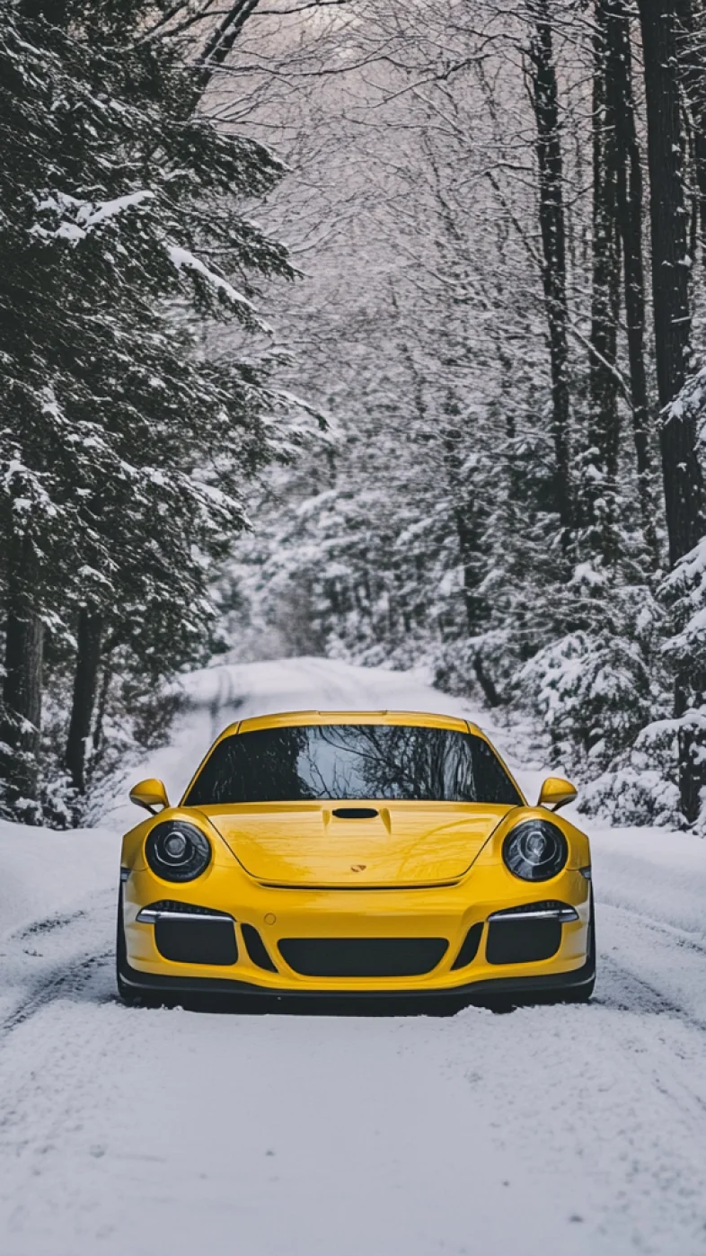 yellow porsche car wallpaper