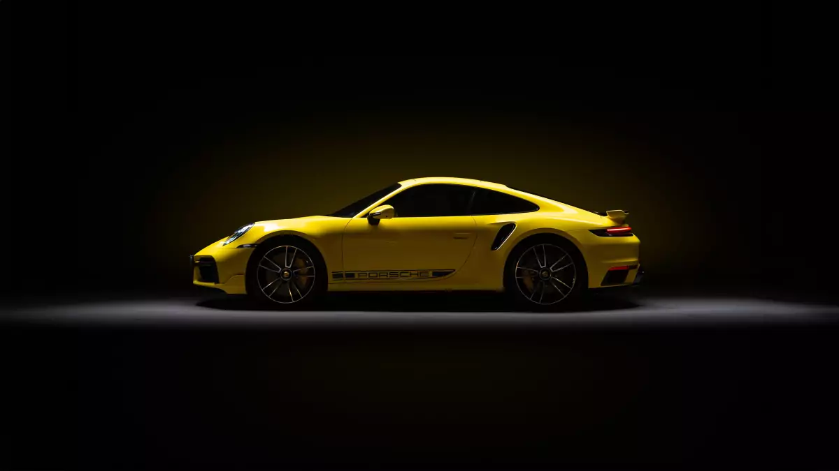 yellow porsche car wallpaper