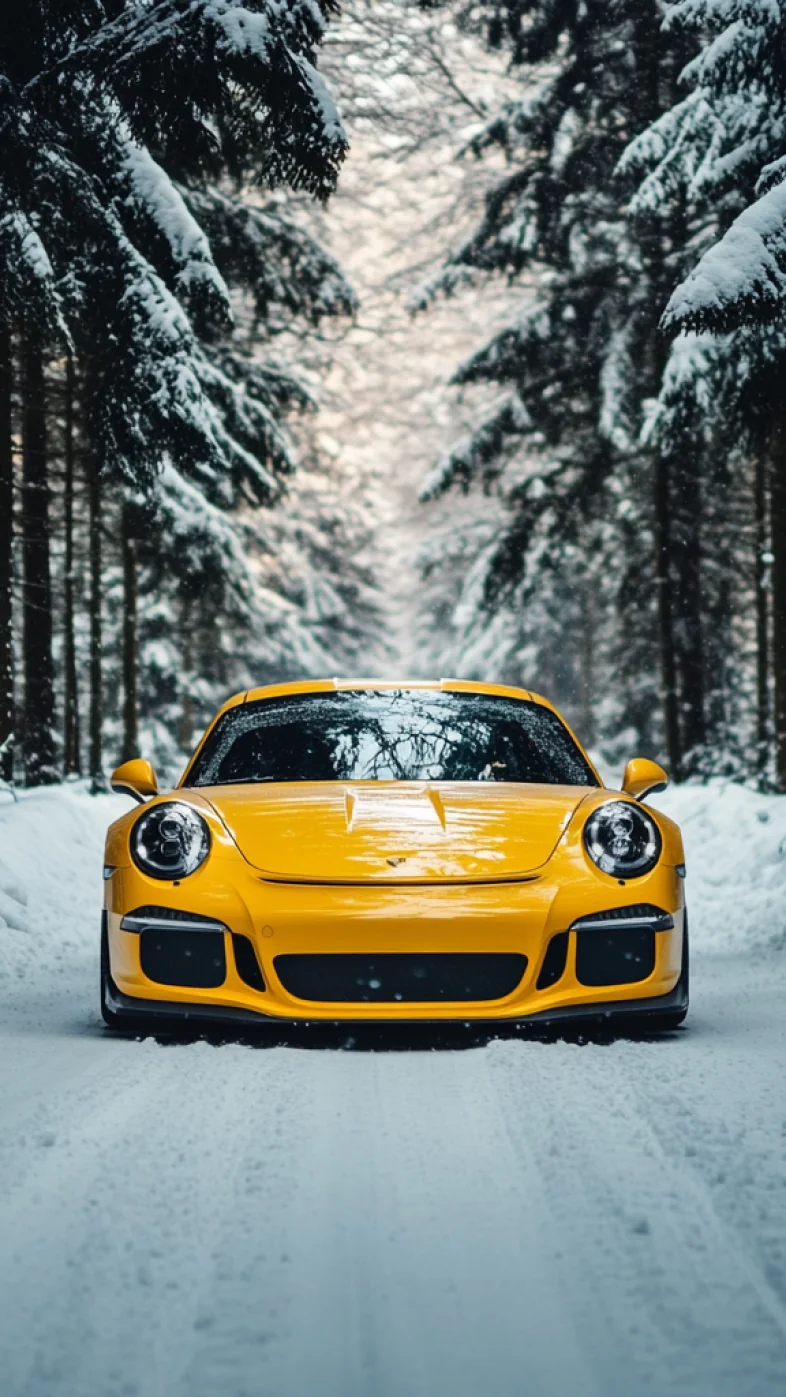 yellow porsche car wallpaper
