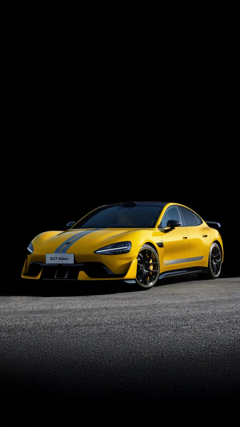 yellow xiaomi su7 ultra car wallpaper