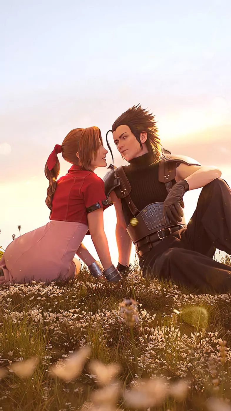 zack fair aerith love wallpaper