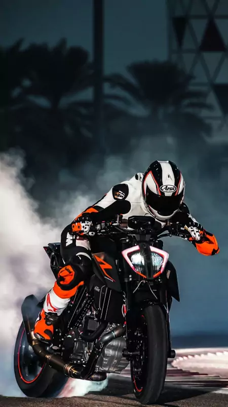 ktm 1290 super duke drifting bike wallpaper